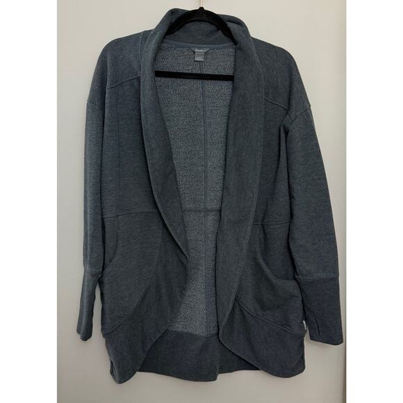 Eddie Bauer Loungewear Capsule Minimalist Camp Fleece Open Cardigan Sweater L - Picture 3 of 14